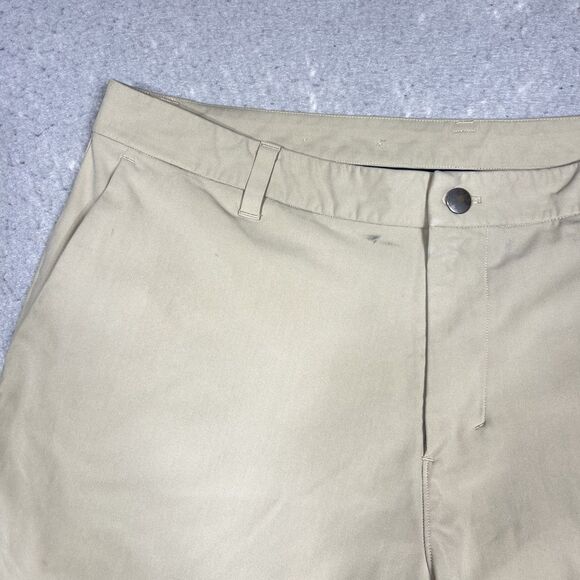 Lululemon Commission Shorts Size 38 Tan Flat Front Chino 9" Inseam Khaki - Picture 3 of 12